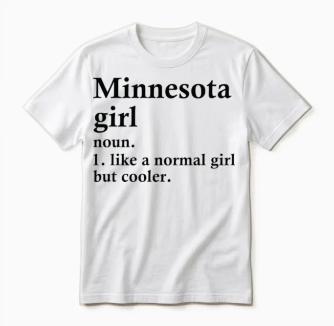Minnesota Girl Funny Minnesotan Family Unisex T-Shirt in White