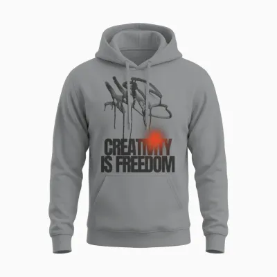 Creativity Is Freedom Artist Unisex Hoodie - Sport Grey