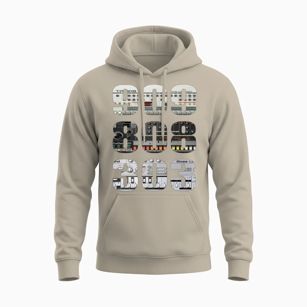 303 808 909 Music History Lovers Gift Unisex Hoodie in Sand