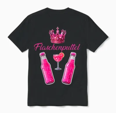 Bottle Puttel Jga Party Carnival Malle Outfit Drinking T-Shirt, Black, S Unisex T-Shirt - Black