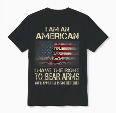 American - I Have the Right to Bear Arms Unisex T-Shirt - Black