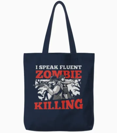 Zombie Funny Tote Bags - Navy