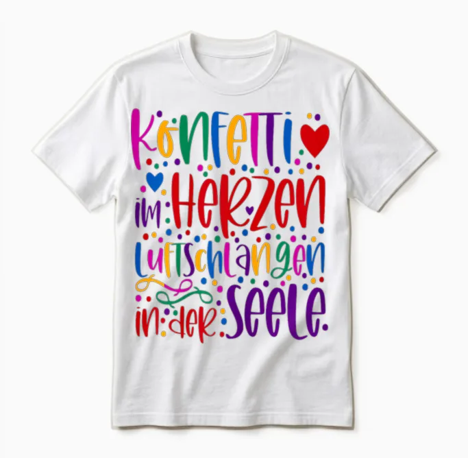 Confetti in the Heart Carnival Party Outfit Carnival Fancy Dress Unisex T-Shirt in White