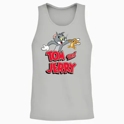 Kids Tom & Jerry Happy Together Unisex Tank Top - Ash