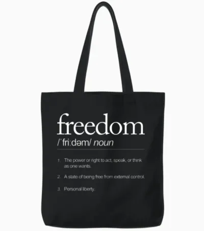 Freedom Definitely Speaking Acting Thinking Tote Bags - Black