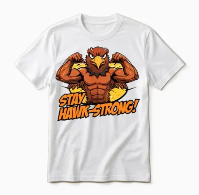 Hawk Strong Muscular Hero Unisex T-Shirt - White