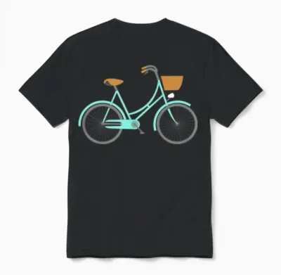 Bicycle Retro Unisex T-Shirt - Black