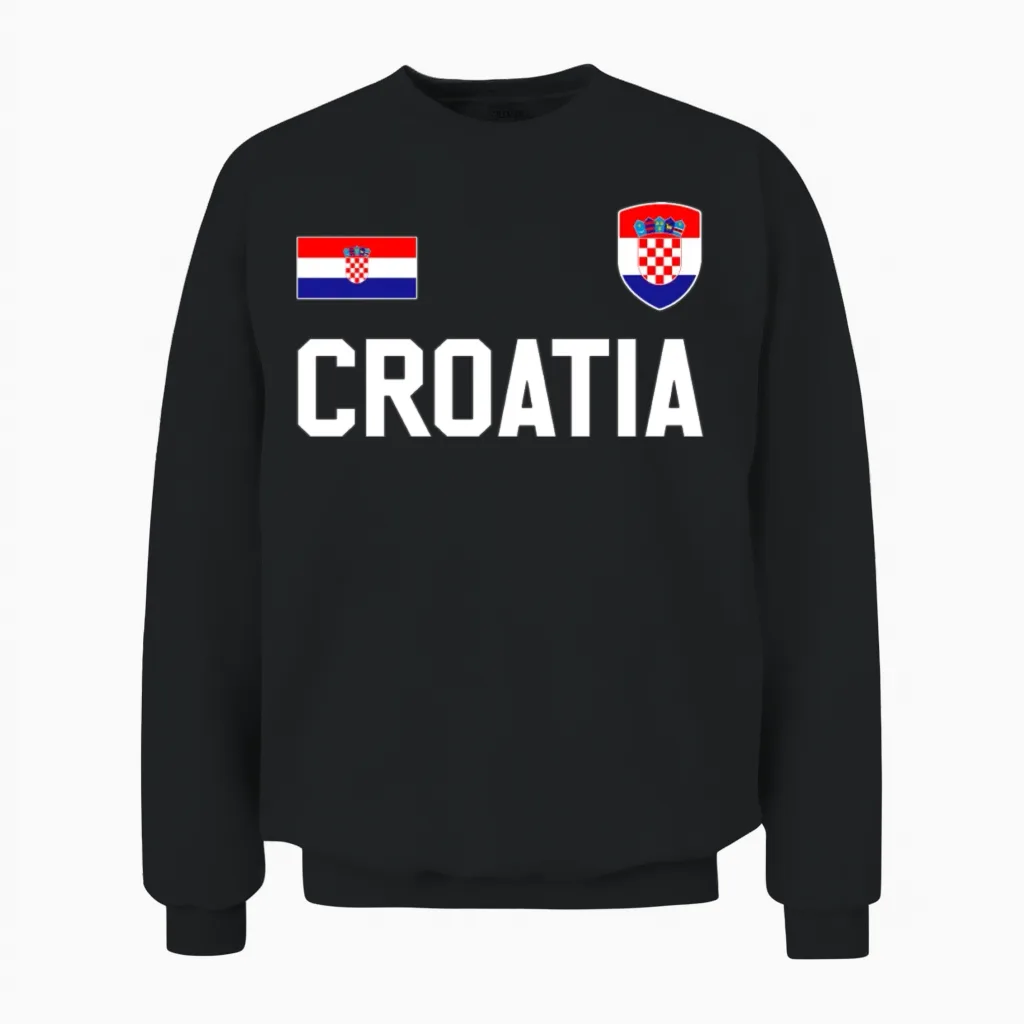 Croatia Unisex Sweatshirt in Black