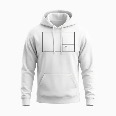 Goldenes Fibonacci-Verhältnis Rechteck Unisex Hoodie - White
