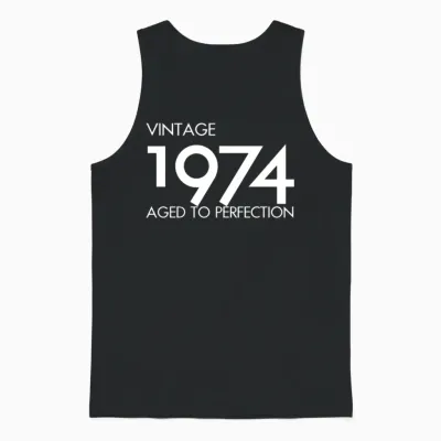 Vintage 1974 Aged to Perfection 51st Birthday Gift Unisex Tank Top - Black