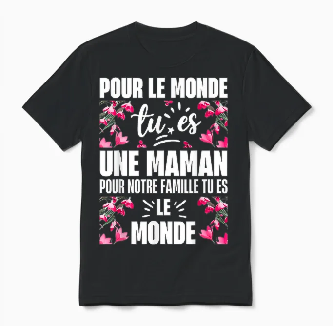 Mum Gift Mother's Day Best Mum in the World T-Shirt, Black, S Unisex T-Shirt in Black