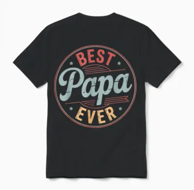 Funny Papa Art for Grandpa from Grandkids Father's Day Papa Unisex T-Shirt - Black
