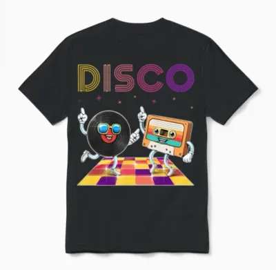 Retro Disco Dance Party Unisex T-Shirt - Black