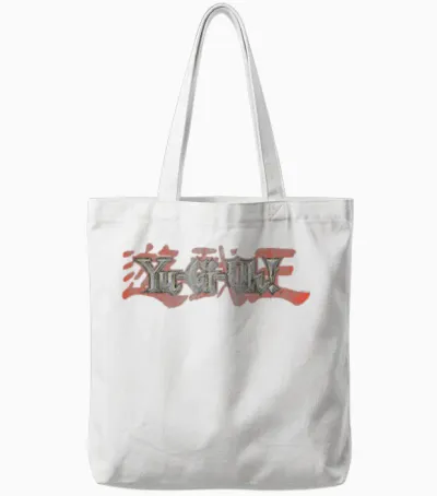 Yu-Gi-Oh! Duel Monsters Retro Distressed Show Logo Anime Tote Bags - White