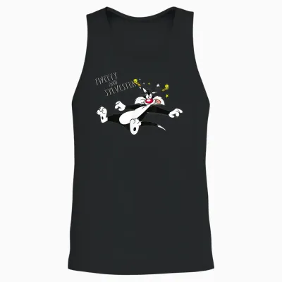 Looney Tunes Tweety and Sylvester Unisex Tank Top - Black