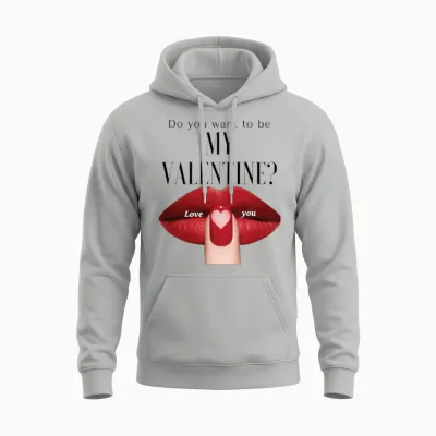 Do You Want to Be My Valentine Design Unisex Hoodie - Ash
