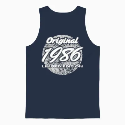 40e Anniversaire Homme Femme 40 Ans 1986 Cadeau Drôle Unisex Tank Top - Navy