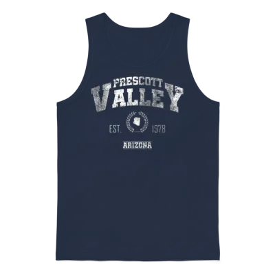 Prescott Valley Arizona Vintage Throwback Unisex Tank Top - Navy