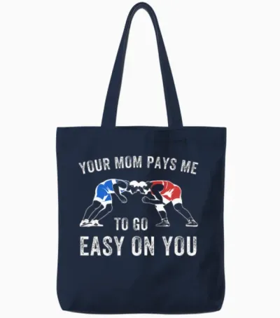 Wrestling Boy Funny Wrestler Amateur Wrestling Tote Bags - Navy