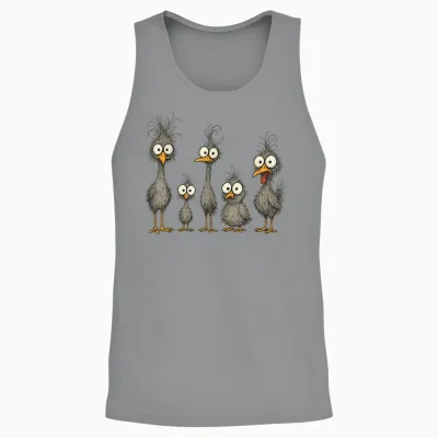 Funny Crazy Chicken Family Cartoon Cute Colorful Chicken Unisex Tank Top - Sport Grey