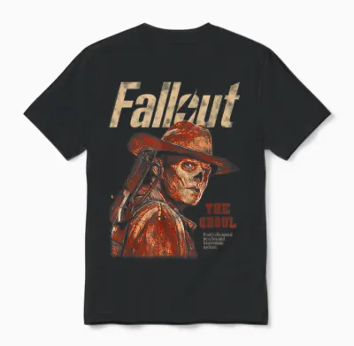 Fallout the Ghoul Silhouette Portrait Tv Show Unisex T-Shirt - Black