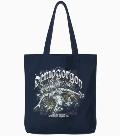 Stranger Things Demogorgon Band Tote Bags - Navy