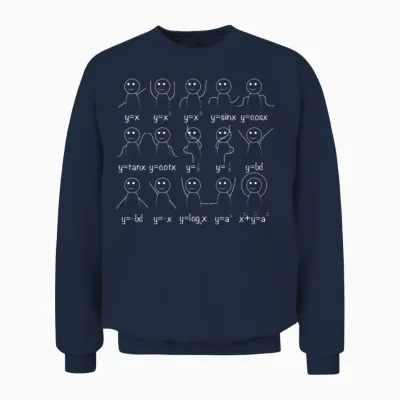 Math Functions Mathematics Nerdy Geek Student Gift Unisex Sweatshirt - Navy
