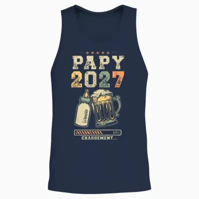 Papy 2027 Chargement Futur Grand Père Annonce Bébé Unisex Tank Top - Navy
