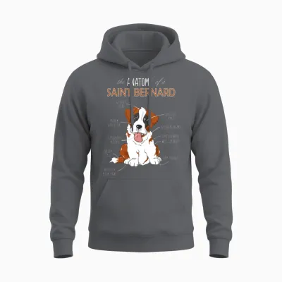 The Anatomy of Saint Bernard Unisex Hoodie - Charcoal