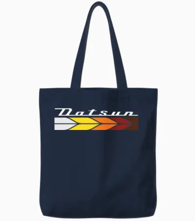 Retro Red Leaf Tote Bags - Navy