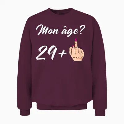 30 Years Birthday Funny Funny Humor Anniv Woman 30 Years T-Shirt, Black, Female X-Small Unisex Sweatshirt - Maroon