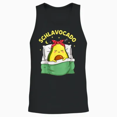Schlavocado Pyjamas Avocado Sleep Unisex Tank Top - Black