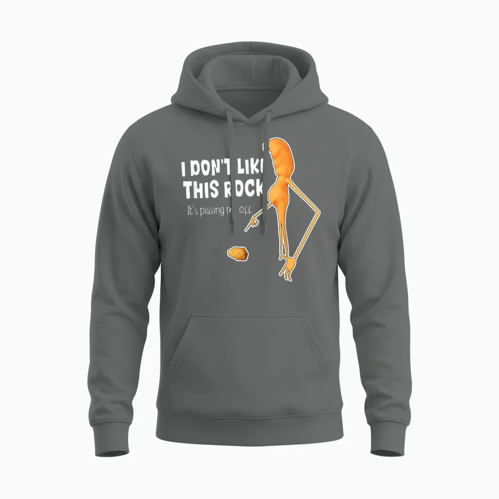 Funny Marcus the Worm Meme I Don't Like This Rock Unisex Hoodie in Graphite Heather