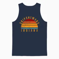 Shipshewana Indiana Vintage Retro Unisex Tank Top in Navy - 1
