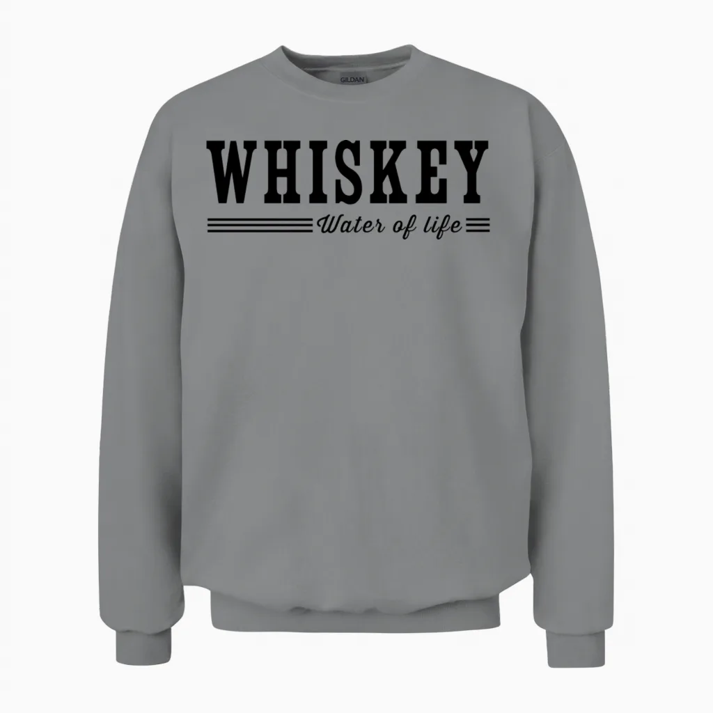 Whiskey. Water of Life Wine & Beer Gift Unisex Sweatshirt in Sport Grey