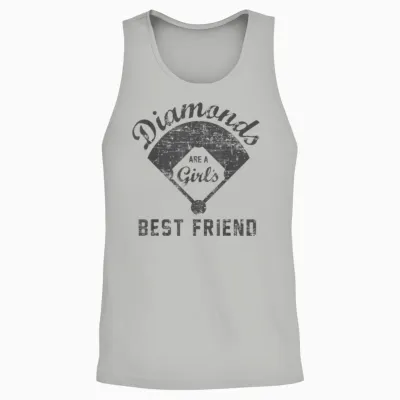 Diamonds Are a Girl's Best Friend Shirt Softball Mom Gift Unisex Tank Top - Ash