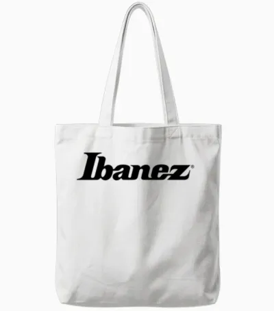 Ibanez Black Tote Bags - White