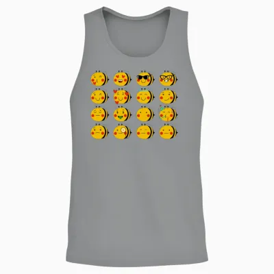 Funny Bees Emoticons Unisex Tank Top - Sport Grey