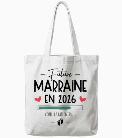 Future Godmother in 2026 - Announcement Pregnancy First Tote Bags - White