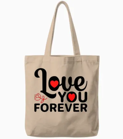 Love You Forever Gif for Her Tote Bags - Natural