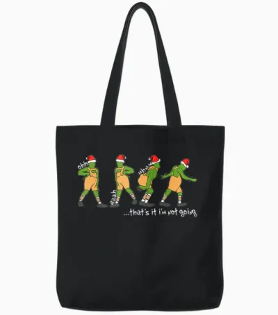 Funny Xmas That's It I'm Not Going Christmas Boy Girl Santa Tote Bags - Black