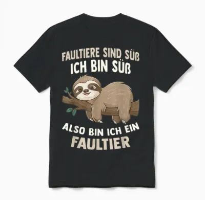 Faultiere Sind Süß Ich Bin Süß Also Bin Ich Ein Faultier Unisex T-Shirt - Black