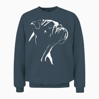 Old English Bulldog Portrait Silhouette Dog Epo Bulldog Unisex Sweatshirt - Dark Heather