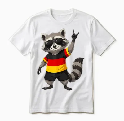 Deutschland Flagge Waschbär Unisex T-Shirt - White