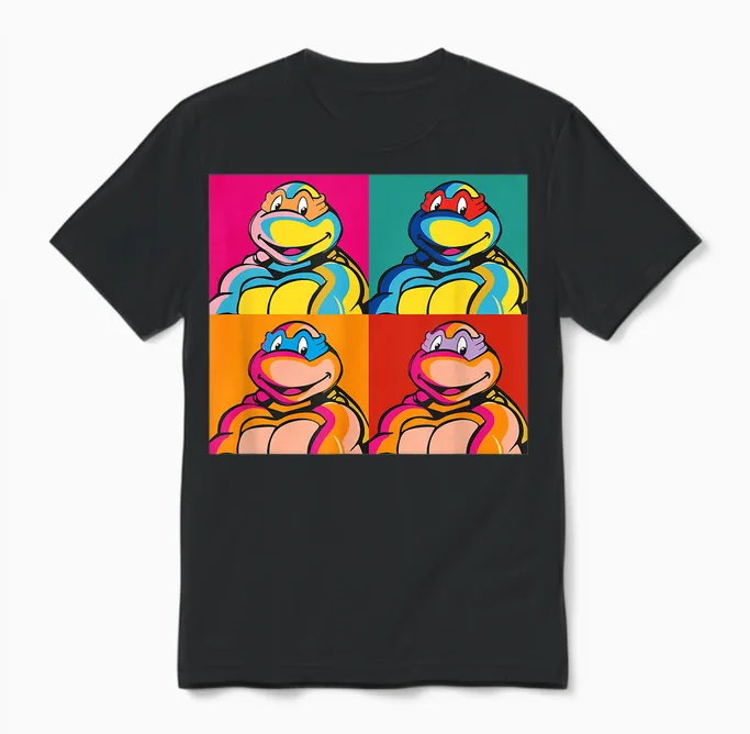 Donatello, Michelangelo, Leonardo & Donatello - Pop Art Unisex T-Shirt in Black