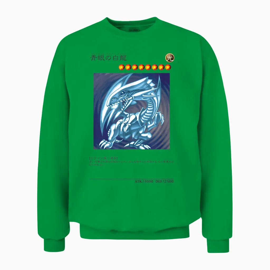 White Dragon Logo Papl1444 T-Shirt, Blue, S Unisex Sweatshirt in Irish Green