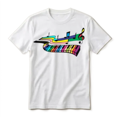 Rainbow Musical Instrument Unisex T-Shirt - White