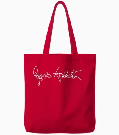 Jane’s Addiction Classic Logo in Greys Tote Bags - Red