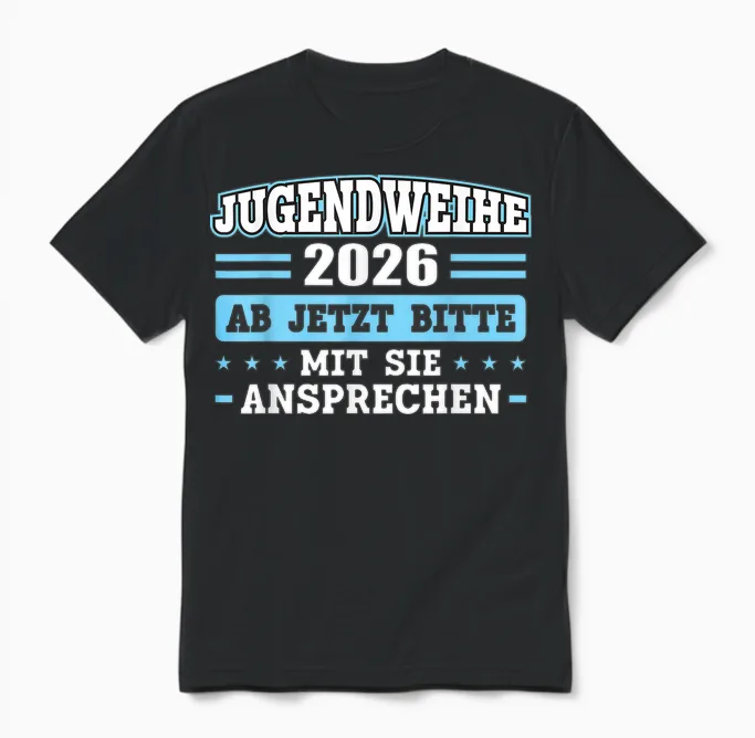 Jugendweihe 2026 Mädchen Junge Unisex T-Shirt in Black