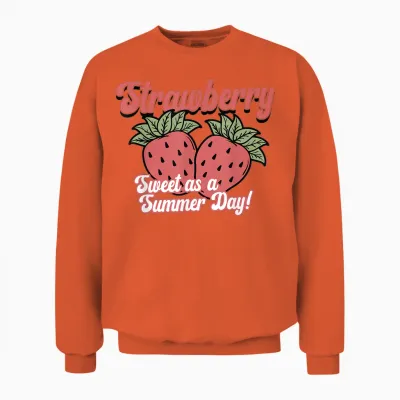 Sweet as a Summer Day for Lovers of Strawberries and Fruits Retro Unisex Sweatshirt - Orange